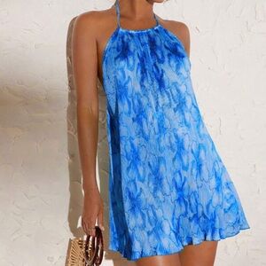 Blue Halter Neck dress